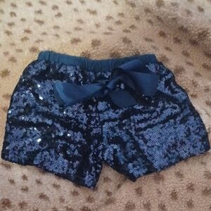 Sparkling Sequin Shorts with Bow